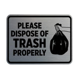 Signs ByLITA Classic Framed Please Dispose Of Trash Properly Wall or Door Sign
