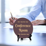 Conference Room Circle Table Sign with Acrylic Stand (5x5") | Office Décor