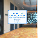 Classic Framed Plus Dispose of Sharp Objects in Designated Containers Door or Wall Sign | Hygiene and Safety Signage