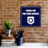 Square Plus Thank You For Your Service Wall or Door Sign | Police First Responders Appreciation Signage