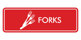 Signs ByLITA Standard Forks Door or Wall Sign Easy Installation | Durable Construction | Kitchen Essentials | Hygiene | AirBnB Signs