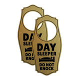 Day Sleeper Do Not Knock Door Hanger | House or Business Door Sign