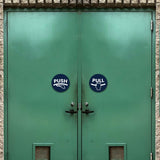 Signs ByLITA Circle Push and Pull Door Signs (Hands Vectors) Door Sign