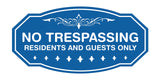 Victorian No Trespassing Residents and Guests Only Wall or Door Sign