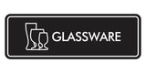 Signs ByLITA Standard Glassware Door or Wall Sign Easy Installation | Durable Construction | Kitchen Essentials | Hygiene | AirBnB Signs