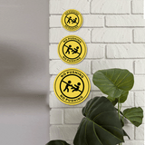 Circle Plus No Pushing Wall or Door Sign | Safety Signs For Babies and Toddlers Daycare