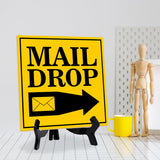 Mail Drop 5"x 5" Square Table Sign With Acrylic Easel | Home & Office Decor