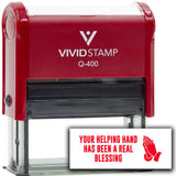 Vivid Stamp Your helping hand has been a real blessing Self-Inking Rubber Stamps