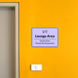 Classic Framed Plus Lounge Area – Quiet Zone Please Be Respectful Door or Wall Sign | Break & Lounge Areas