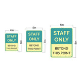 Portrait Round Plus Staff Only Beyond This Point Wall or Door Sign | General Kitchen and Food-related