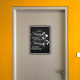 Portrait Round Plus I Am A Strong Woman Because A Strong Woman Raised Me Wall or Door Sign | Motivational Home Decor