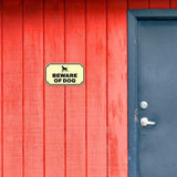 Notched Standard Beware of Dog Wall or Door Sign | Warning/Safety/Precaution