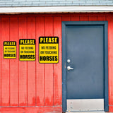 Portrait Round Plus Please No Feeding Or Touching Horses Wall or Door Sign | Farm/Barn Warning Signage