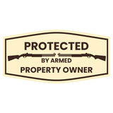 Signs ByLITA Fancy Protected by Armed Property Owner (Shotgun) Door or Wall Sign | Home Security Warning Sign