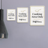 Portrait Round Plus Cooking Area Only – Staff Access Wall or Door Sign | General Kitchen and Food-related