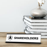Shareholders, Black Frame Desk Sign (2 x 8")