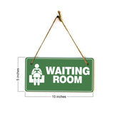 Waiting Room 5x10 Hanging Plus Wall or Door Sign | Rustic Twine | Business and Office Signage