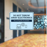 Classic Framed Plus Do Not Throw Away Electronics – Recycling Bin Available Door or Wall Sign | General Waste & Disposal