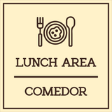 Signs ByLITA Square Lunch Area Door or Wall Sign | Spanish Bilingual Business And Office Signs