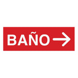 Signs ByLITA Basic Baño Right Arrow Directional Wall or Door Sign