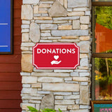Notched Standard 'Donations' Wall or Door Sign | Customer Interaction Sign