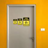 Portrait Round Plus Close The Door Children At Play Wall or Door Sign | Children Safety Signs
