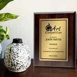 Art Competition Customizable Award Plaque | Easel Mount Option | Achievement and Recognition Personalizable Plaques