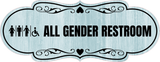 Designer Plus All Gender Restroom Wall or Door Sign Easy Installation | Business & Public Bathroom Signs