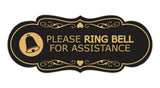 Designer Please Ring Bell for Assistance (Classic Bell) Wall or Door Sign