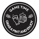Signs ByLITA Circle Game Time: Grab a Pint and Enjoy ABS Plastic | Laser Engraved | Easy Installation | Elegant Design Wall or Door Sign
