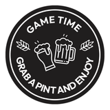 Signs ByLITA Circle Game Time: Grab a Pint and Enjoy ABS Plastic | Laser Engraved | Easy Installation | Elegant Design Wall or Door Sign