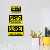 Classic Framed Plus Medical Devices May Interfere With Wireless Signals Door or Wall Sign | Miscellaneous Warning Signs - Industrial & Construction