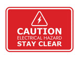 Signs ByLITA Classic Framed Caution: Electrical Hazard - Stay Clear Door or Wall Sign Easy Installation | Health And Safety | Building And Warning Signs