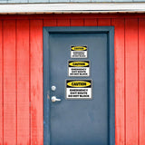 Classic Framed Plus Caution: Emergency Exit Route – Do Not Block Door or Wall Sign | Miscellaneous Warning Signs - Industrial & Construction