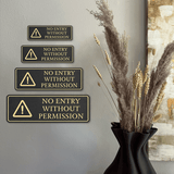 Standard Plus No Entry Without Permission Wall or Door Sign | Workplace Safety Signage