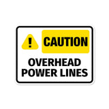 Classic Framed Plus Caution: Overhead Power Lines Door or Wall Sign | Miscellaneous Warning Signs - Industrial & Construction
