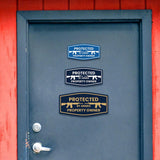 Signs ByLITA Fancy Protected by Armed Property Owner (M-16) Door or Wall Sign | Home Security Warning Sign