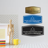 Signs ByLITA Fancy Selling your Pyramid Scheme Side Hustle is Prohibited Funny Office Wall or Door Sign