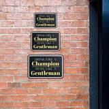 Classic Framed Plus Drink Like a Champion, Train Like a Gentleman Door or Wall Sign | Motivational Decor