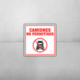 Square Plus Camiones No Permitidos Wall or Door Sign | Spanish | Health & Safety Warehouse Business Signage
