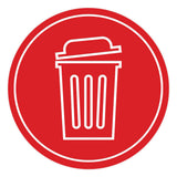 Signs ByLITA Circle Trash Can Graphic Door or Wall Sign | Easy Installation | Durable Construction | Promote Health And Safety | Caution Warning Sign for Home, Business and Office Spaces