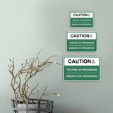 Classic Framed Plus Caution Testing In Progress Wall or Door Sign | Bilingual Spanish and English Workplace Safety Signage