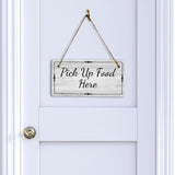 Pick Up Food Here 5x10 Hanging Plus Wall or Door Sign | Restaurant Signage