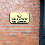 Notched Standard Smile You're on Camera Wall or Door Sign | Warning/Safety/Precaution