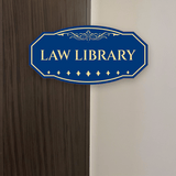 Victorian Plus Law Library Wall or Door Sign | Legal and Courtroom Decoration