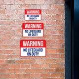 Classic Framed Plus Warning No Lifeguard On Duty Wall or Door Sign | Indoor Gym & Pool Signage