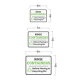 Classic Framed Plus Rinse Containers Before Placing In Recycling Bin Door or Wall Sign | Waste Disposal Etiquette
