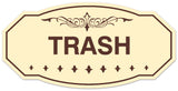 Signs ByLITA Victorian Trash Wall or Door Sign - Laser-Engraved Lettering | Durable ABS Plastic | Vibrant Colors | Powerful Foam Tape
