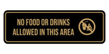 Signs ByLITA Standard No Food or Drinks Allowed in This Area Door or Wall Sign Durable ABS Plastic | Laser Engraved | Easy Installation | Elegant Design