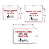 Classic Framed Plus Ensure Children Stay Off the Stage Door or Wall Sign | Child Safety Business Signs